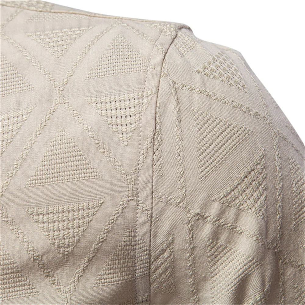 Herren Kurzarmhemd aus 100 Prozent Baumwoll-Jacquard mit lässigem Umlegekragen