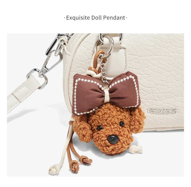 Damen Handtasche Aus Soft Leateh Im Boston Stil Mit Crossbody Anhänger