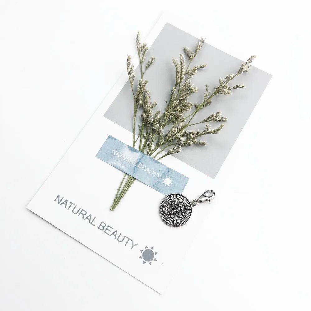 Damen-Charm-Anhänger Sternzeichen Horoskop Vintage aus Sterlingsilber