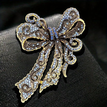 Brosche Schleife Kristall Perle Glänzend Boutique Geschenk Damen