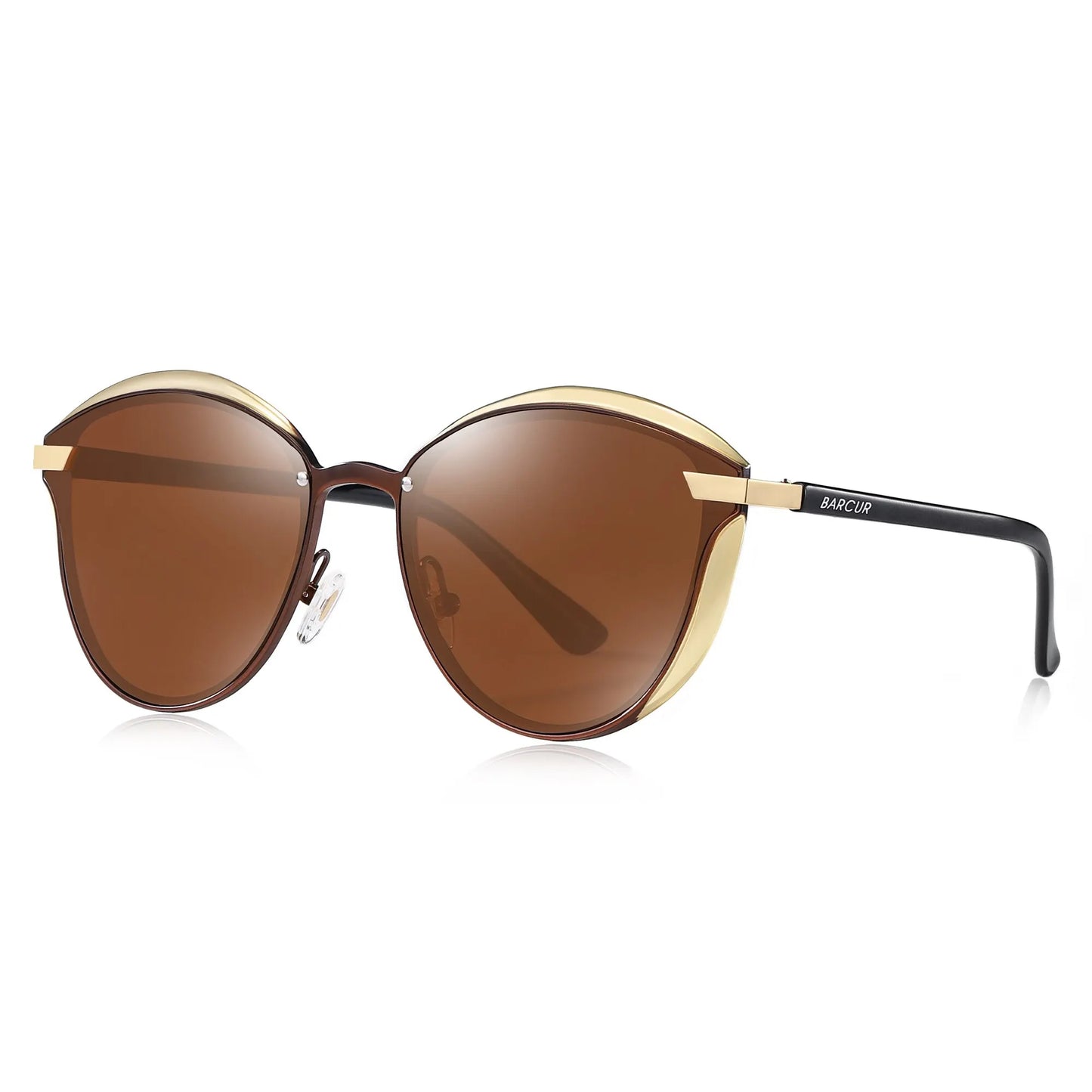 Damen-Sonnenbrille rund Katze Farbverlauf polarisiert UV400 D