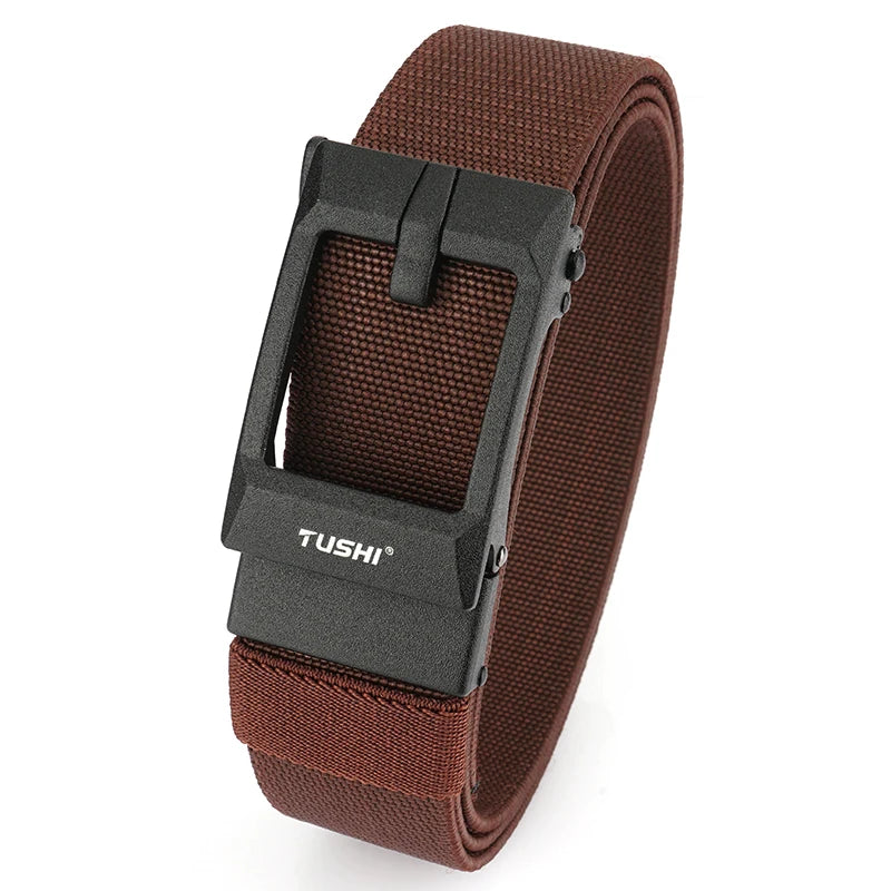 Herren-Gürtel Verstellbar aus elastischem Nylon mit automatischer Metall-Schnalle Breite 3,4 cm