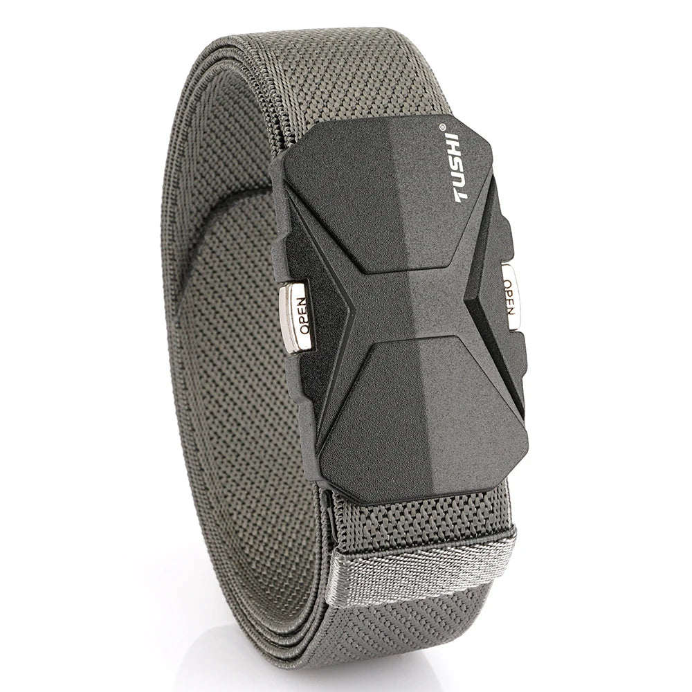 Herren-Gürtel Aus Nylonband Elastisch Mit Schnellverschluss Und Matte Metall-Schnalle Für Outdoor
