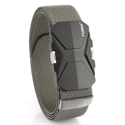 Herren-Gürtel Aus Nylonband Elastisch Mit Schnellverschluss Und Matte Metall-Schnalle Für Outdoor