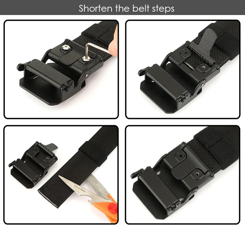 Herren-Taktischer Nylon-Gürtel Verstellbar mit Automatik-Schnalle 4,3 cm Breite Alltagsseinsatz