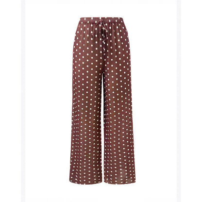 Damen Badeanzug Polka Dot Langarm Reißverschluss mit Hose gepolstert