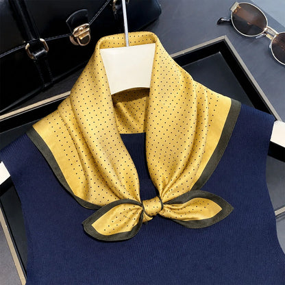 Damen Seidenschal gepunktet quadratisch Kopftuch Hijab Bandana Pashmina D