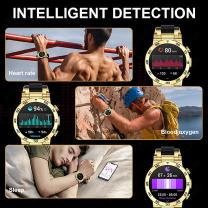 LIGE Neue 1,53 "Bluetooth Anruf Smart Uhr Männer Outdoor Sport Fitness LED Taschenlampe Herzfrequenz Smartwatch Für Android IOS telefon