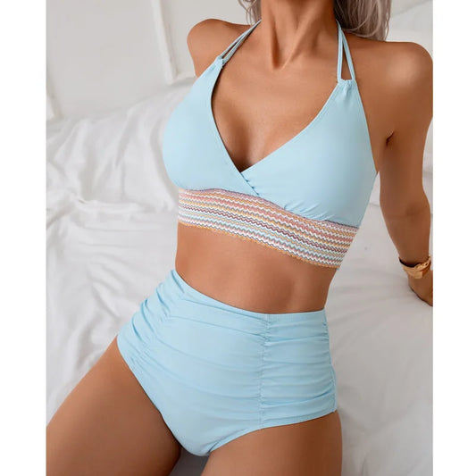 Sommerlicher Damen-Bikini mit Push-up-Effekt – ideal für Strand und Pool