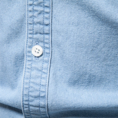 Herren Denim Hemd aus Baumwolle mit elastischem Design und doppelten Taschen