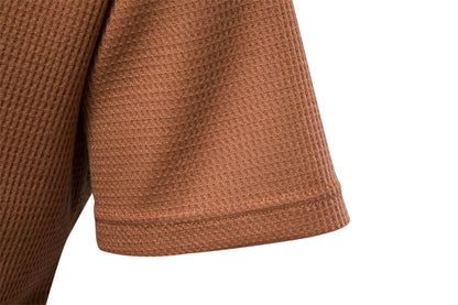 Herren T-Shirt aus Waffelstoff im einfarbigen Casual-Stil für den Sommer