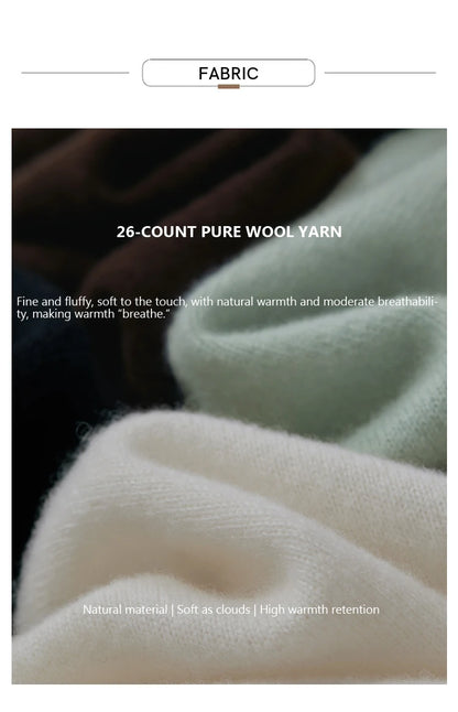 Wollpullover: 26-Count reine Wolle, weiches Garn, natürliche Wärme