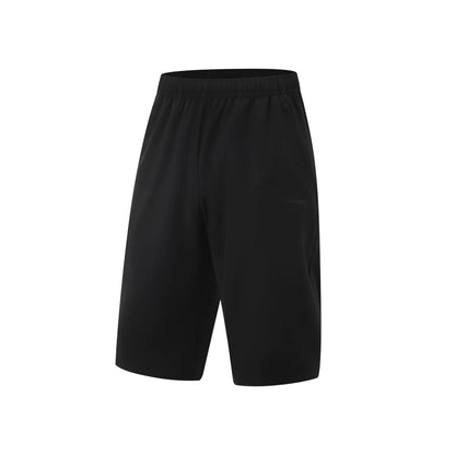 Schwarze Shorts mit elastischem Bund und dezenter Logo-Stickerei, kurze Länge