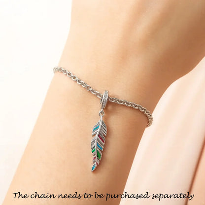 Damen-Charm-Anhänger bunte Federn Sommer aus Sterlingsilber
