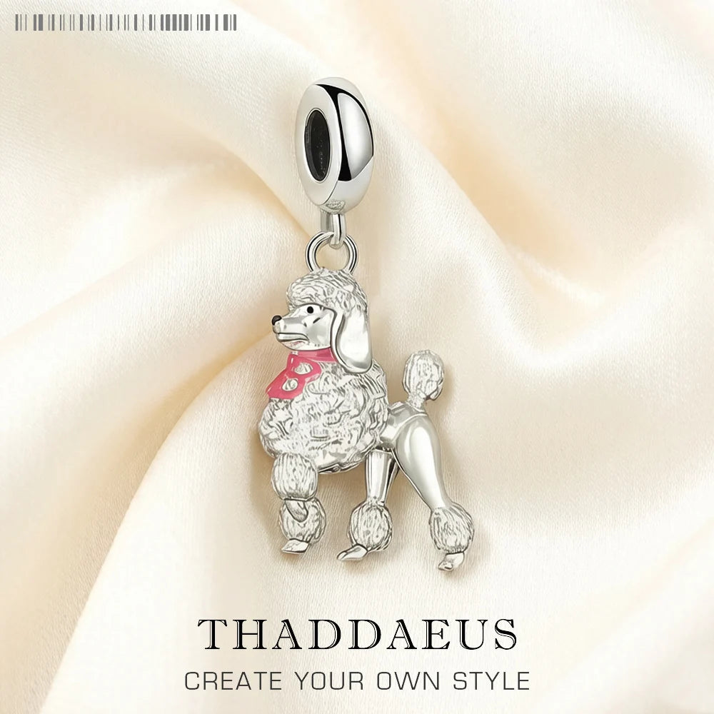 Damen-Charm Pudel Hund DIY aus Sterlingsilber