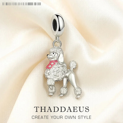 Damen-Charm Pudel Hund DIY aus Sterlingsilber