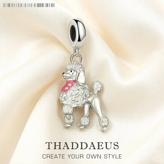 Damen-Charm Pudel Hund DIY aus Sterlingsilber