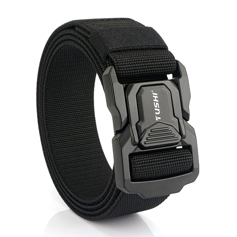 Herren-Elastischer Outdoor-Gürtel aus Aluminiumlegierung mit Schnellverschluss für Trekking