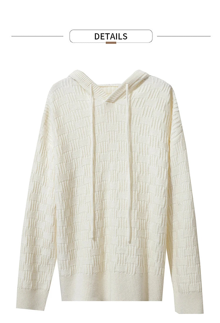 Damen-Kapuzenpullover Acryl-Wolle Raglan locker einfarbig Herbst-Winter