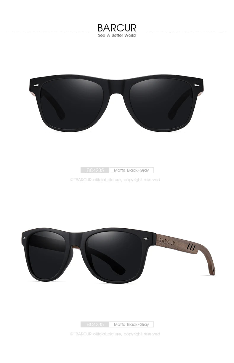 Sonnenbrille Holz Walnuss polarisiert UVA/B Schutz leicht Herren