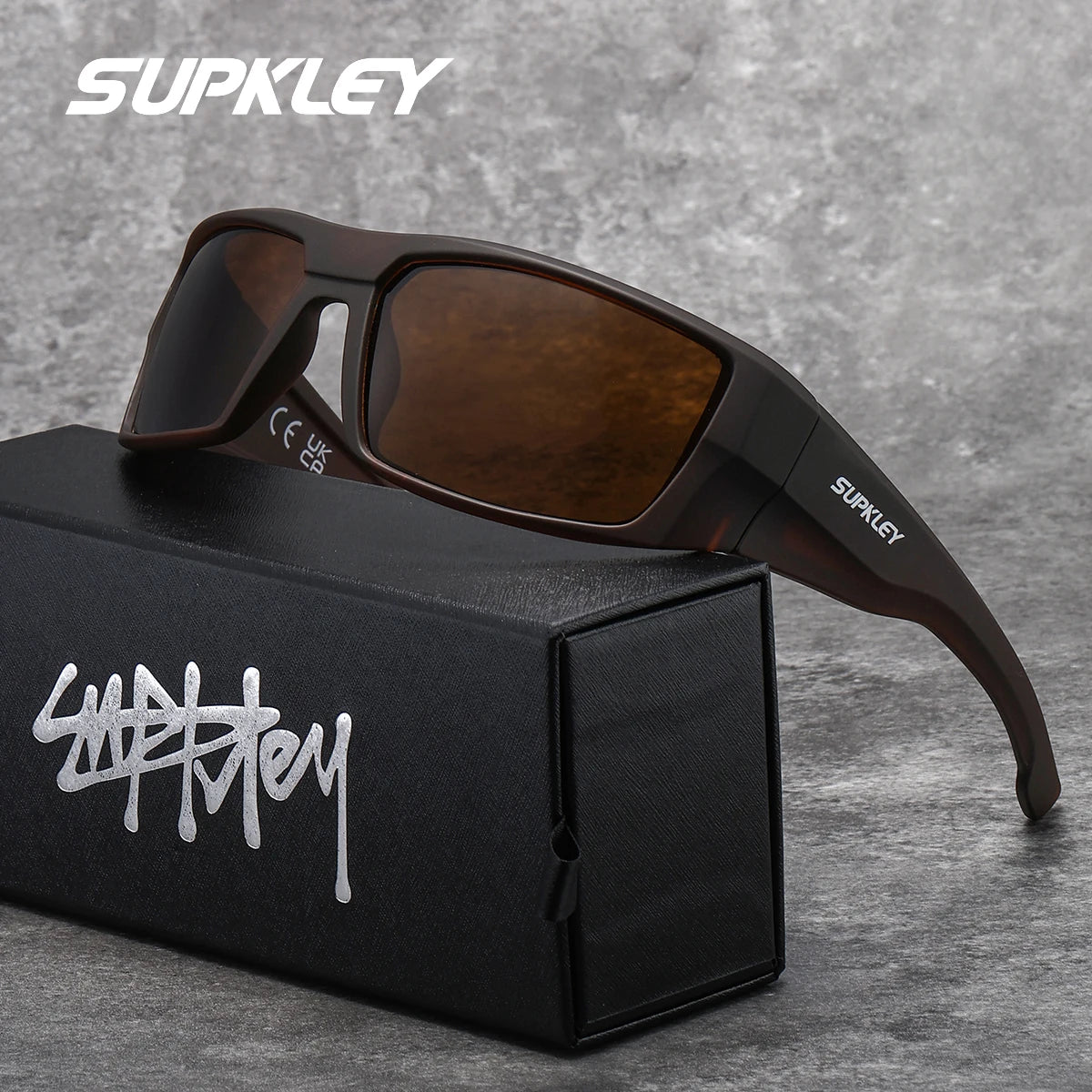 Sonnenbrille Reitstil Rechteck polarisiert UV400 Unisex Geschenk