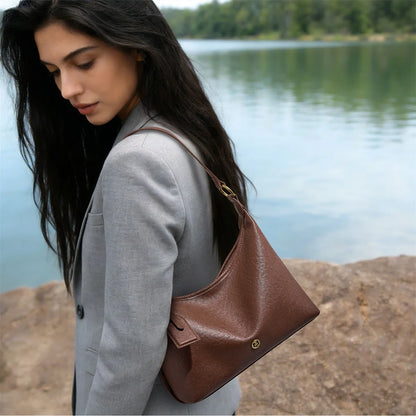 Damen Hobo Tasche Aus Echtem Leder Im Vintage Stil Mit Großer Kapazität