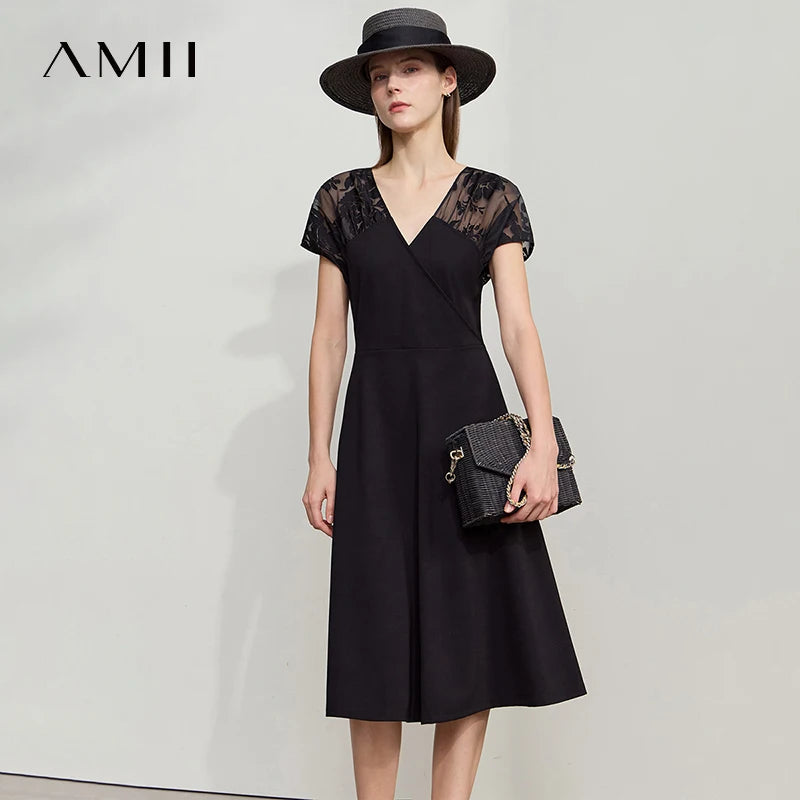 Elegantes Damen Kleid Mit V Ausschnitt Schlank Und Bequeme Passform