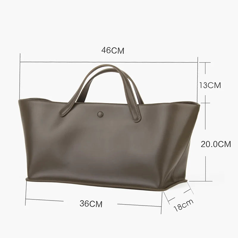 Spaltleder Handtasche | Große Kapazität Top-Handle