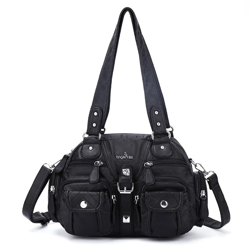 Damen-Handtasche Vintage Satchel Top-Handle aus PU-Leder Mit Innenfach und Ideale Geschenkidee