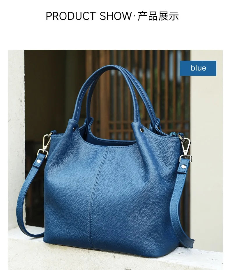 Damen-Leder-Handtasche Großes Fassungsvermögen mit Top-Griff und Vielseitig Einsetzbar