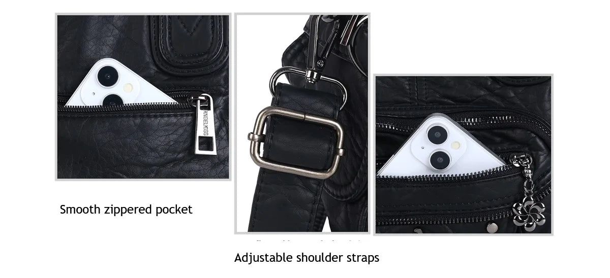 Damen-Handtasche Vintage Großes Fassungsvermögen Mit Schultergurt Und Top-Griff Alltagstauglich