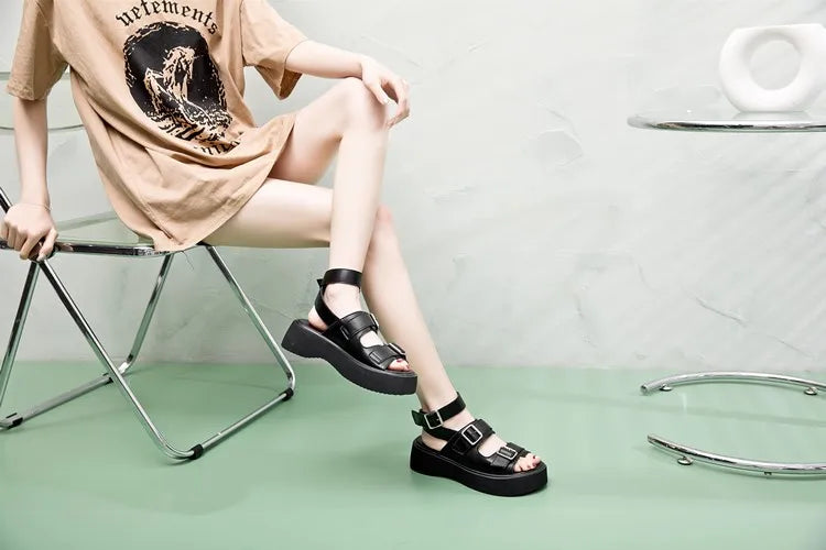 Aiyuqi Sandalen Frauen echtes Leder 2024 neue Sommer offene Frauen Strands andalen Keil Mode Damen Sandalen