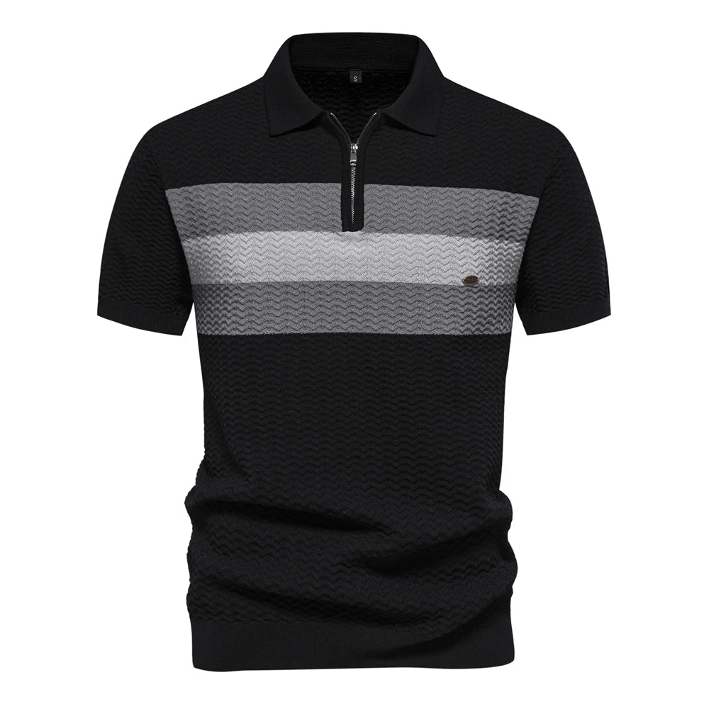 Premium Herren Poloshirt Atmungsaktiv Kühlend Gerippt
