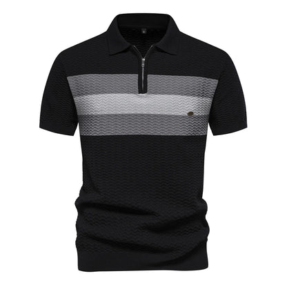 Premium Herren Poloshirt Atmungsaktiv Kühlend Gerippt