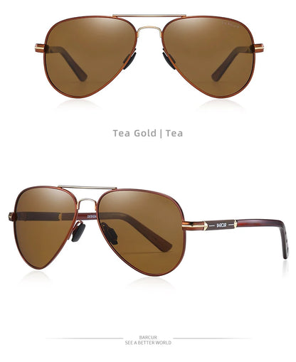 Sonnenbrille Pilot Edelstahl polarisiert Spiegel UV400 Herren C