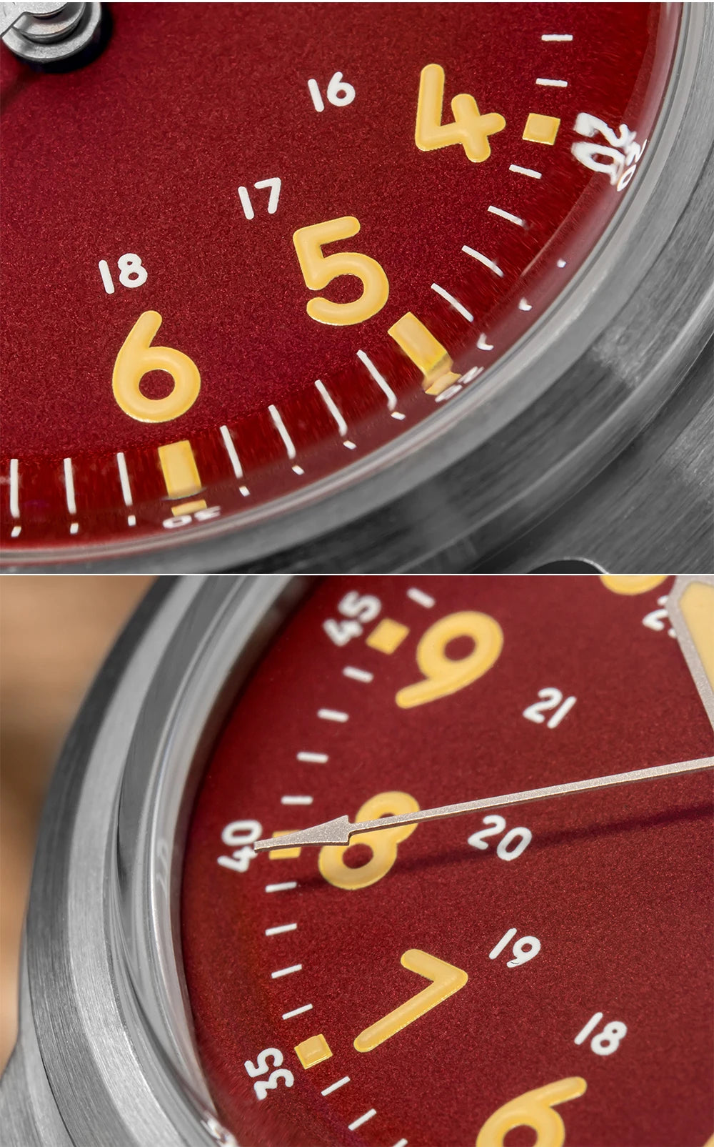 Herren-Automatikuhr mit Bubble-Glas und C3-Leuchtmasse