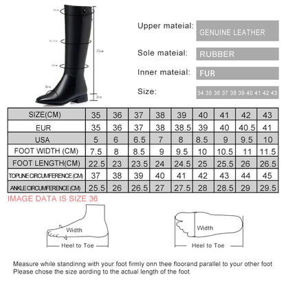 AIYUQI Women Long Boots 2025 New Genuine Leather Short Velvet Women Roman Boots Low Heel Large Size Riding Boots Women