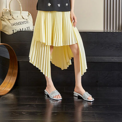 AIYUQI Damen-Hausschuhe, 2025, neue rutschfeste Flip-Flops für Damen, Sommer, große Größe, Strass, Damenschuhe