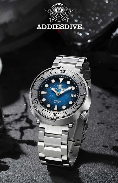 Herren-Profi-Taucheruhr mit Doppel-Saphirglas-Luenette und 300 m Wasserdichtigkeit