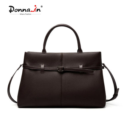 Leder-Top-Handle Tote | Vollnarbenleder Silberbeschläge