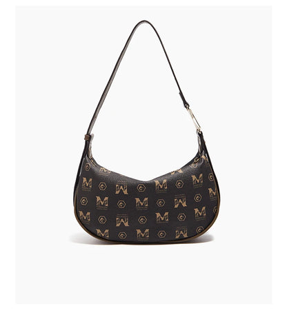 Damen Schultertasche aus PVC-Leder im Retro-Hobo-Stil mit großem Fassungsvermögen