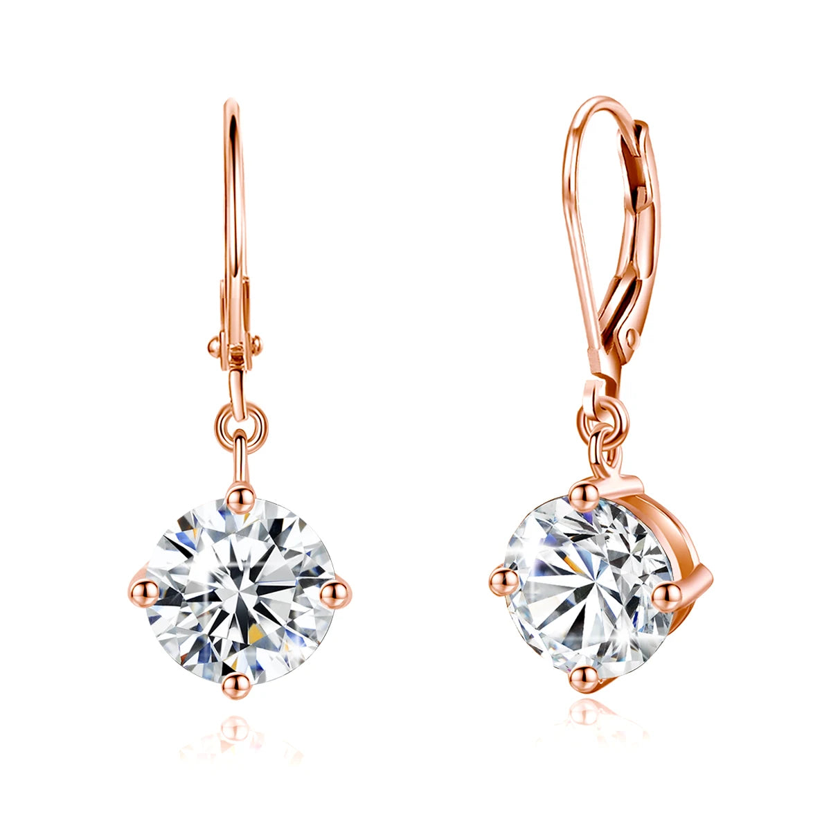 Damen-Moissanite-Tropfenohrringe aus Sterlingsilber mit Gelbgold-Beschichtung, 2,4 ct, Zertifikat