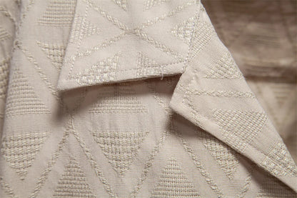 Herren Kurzarmhemd aus 100 Prozent Baumwoll-Jacquard mit lässigem Umlegekragen