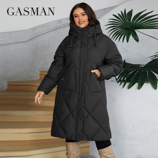 Damen-Mantel mit Kapuze und einzigartigem Splicing-Design – modisch und mittellang für Frühling und Herbst.