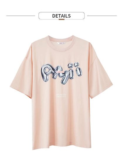 Damen T-Shirts im lässigen Stil mit O-Ausschnitt und modischem Druck