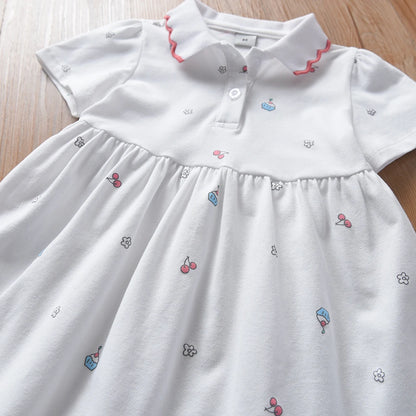 Baby Mädchen Kleid Sommer Kurzarm Baumwolle Kleidung für Kinder im Alter von 2-6 Jahren Süßes lässiges Outfit