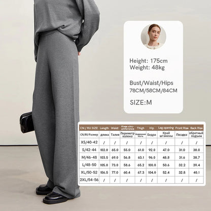 Damenhose mit weitem Bein, einfarbig, Seitenansicht, dunkle Farbe