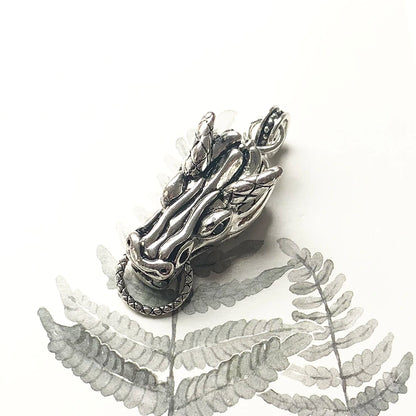 Damen-Charm-Anhänger Drachen Träger Vintage aus Sterlingsilber