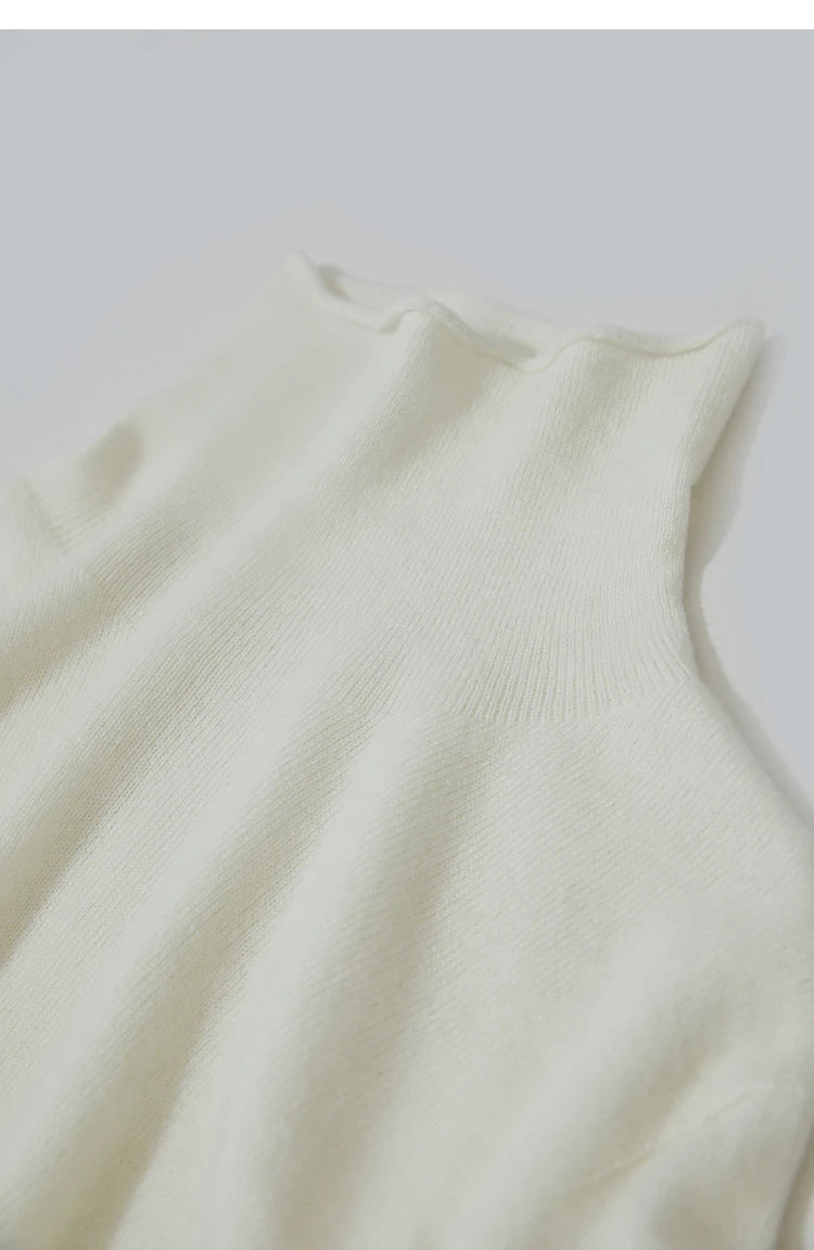 Damen-Rollkragenpullover Wolle-Kaschmir warm elegant Herbst-Winter