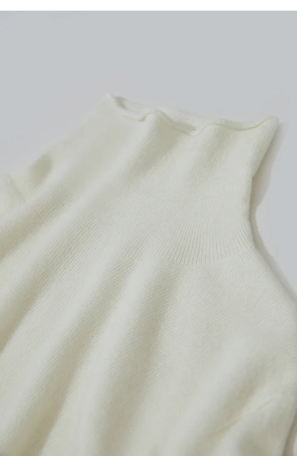 Damen-Rollkragenpullover Wolle-Kaschmir warm elegant Herbst-Winter
